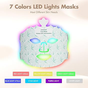 Red Light Therapy Mask for Face, 7 Colors LED Face Mask Light Therapy At Home, Led Face Mask Ligh... | Amazon (US)