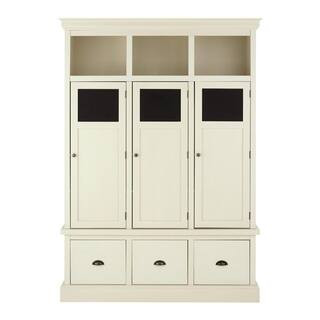 Home Decorators Collection Shelton 78 in. Polar White 3-Drawer Wooden Storage Locker 9608600400 | The Home Depot
