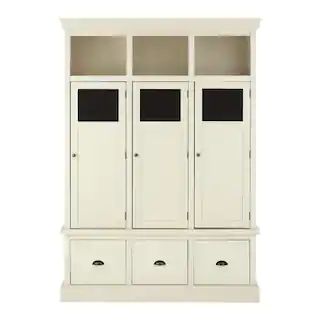 Shelton 78 in. Polar White 3-Drawer Wooden Storage Locker | The Home Depot