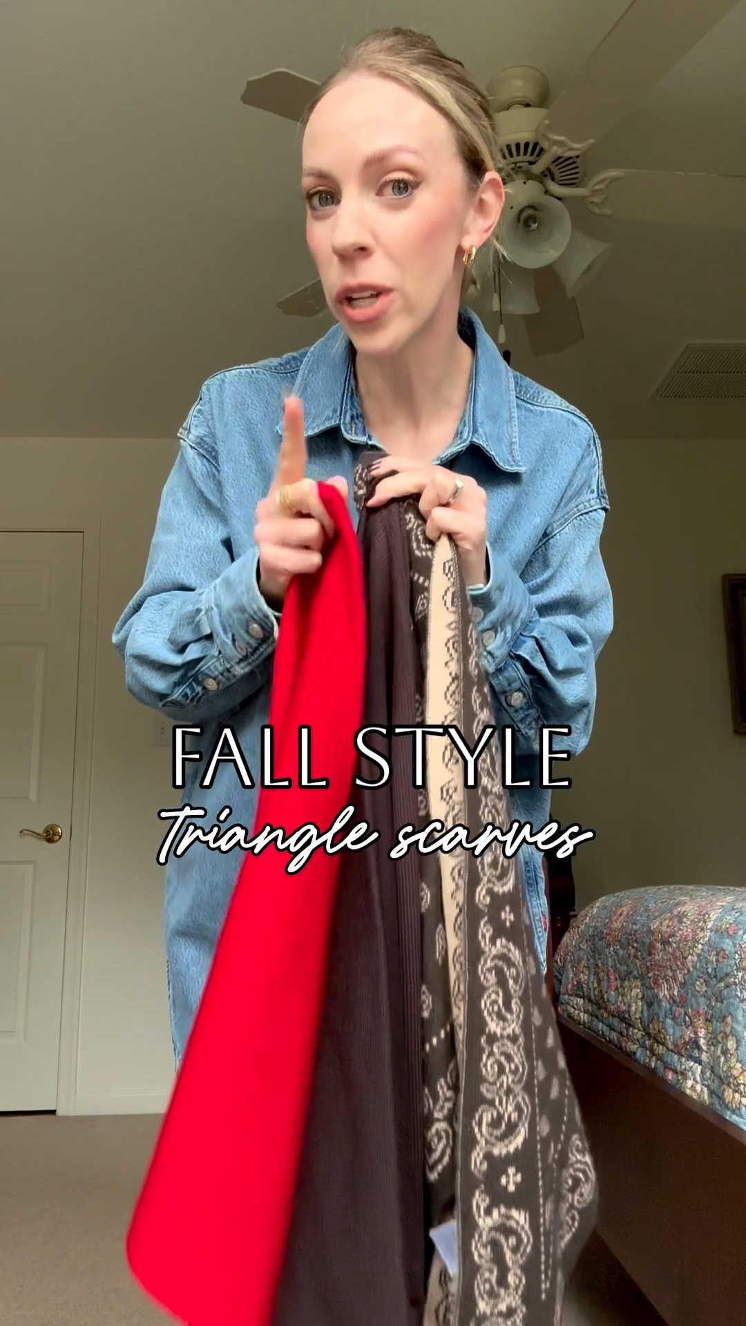 Triangle scarves are a must-have accessory for fall - the shape makes styling so effortless and chic