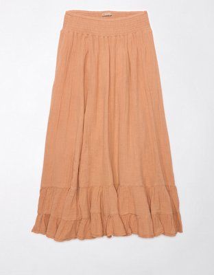 AE High-Waisted Ruffle Maxi Skirt | American Eagle Outfitters (US & CA)