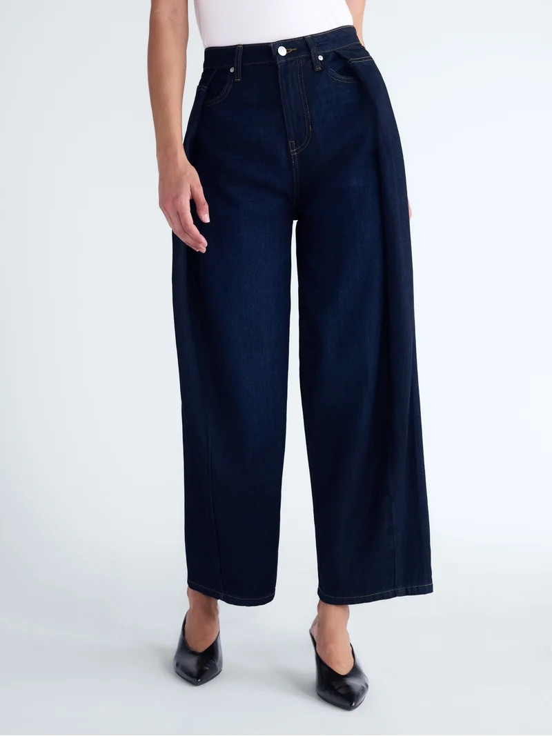 Scoop Women's and Women's Plus Deep Pleated Wide Leg Jean, Sizes 0-28W | Walmart (US)