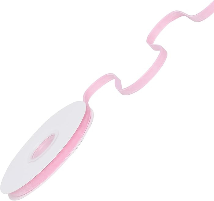 Ribest Pink Velvet Ribbon 3/8 Inch Continuous 10 Yards Christmas Ribbon for Gift Wrapping Hair Cr... | Amazon (US)