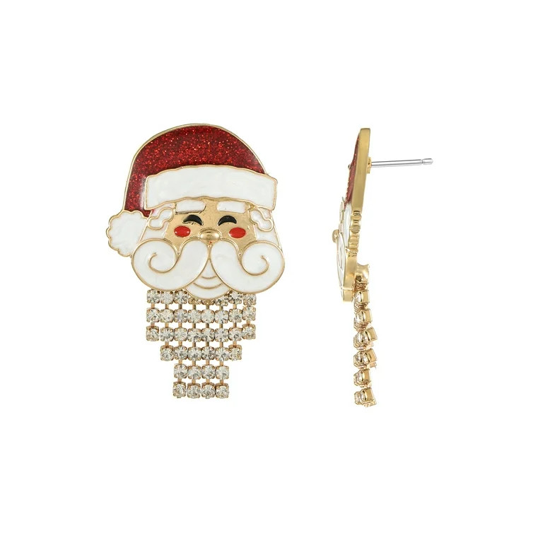 Holiday Time Aretes de Diamantes de Imitación Santa Claus 1 Par | Walmart (US)