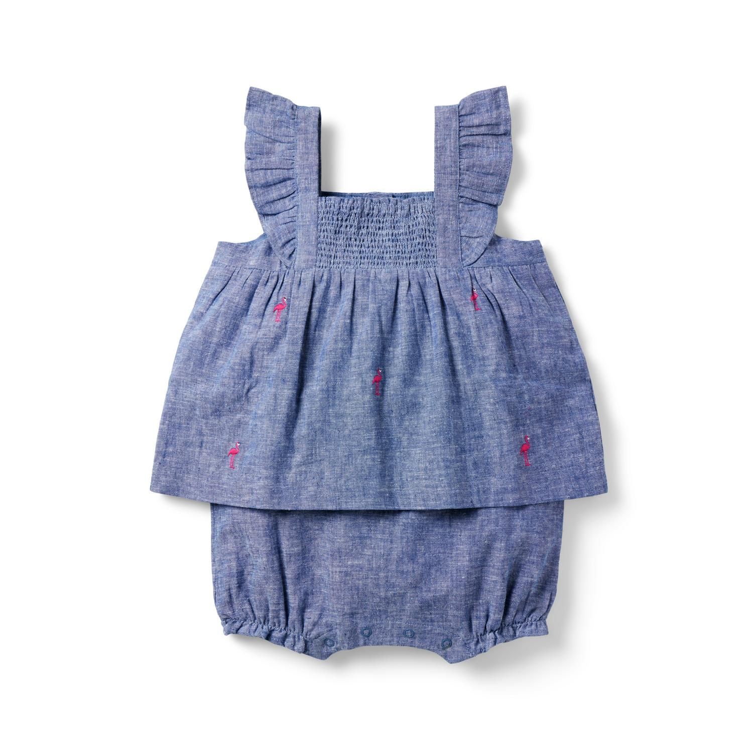 Baby Embroidered Flamingo Romper | Janie and Jack