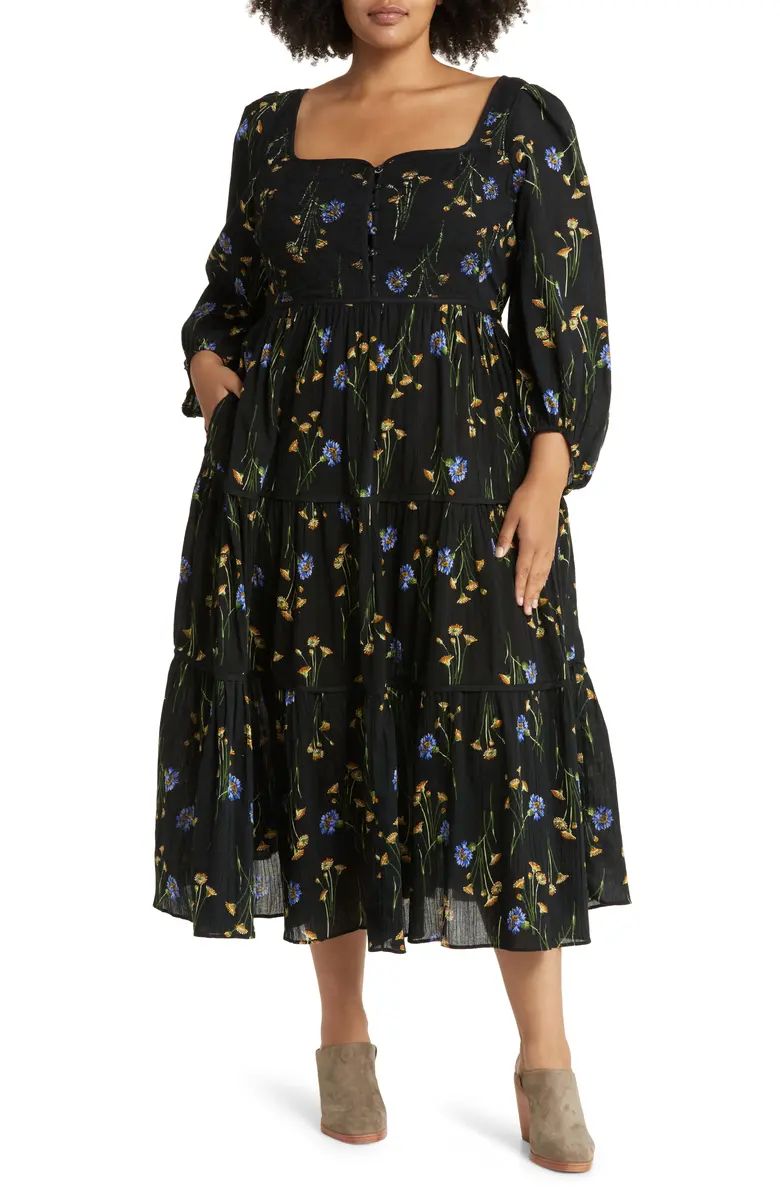 Floral Print Tiered Cotton Dress | Nordstrom