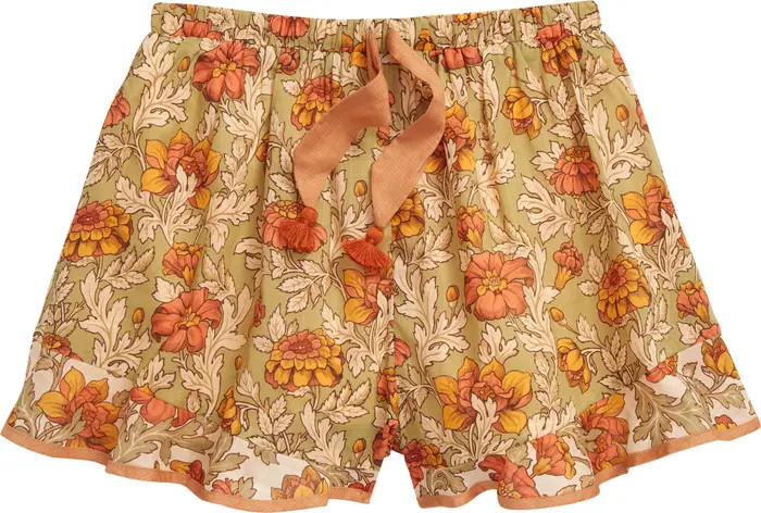 Zimmermann Kids' Andie Floral Ruffle Trim Cotton Shorts | Nordstrom | Nordstrom