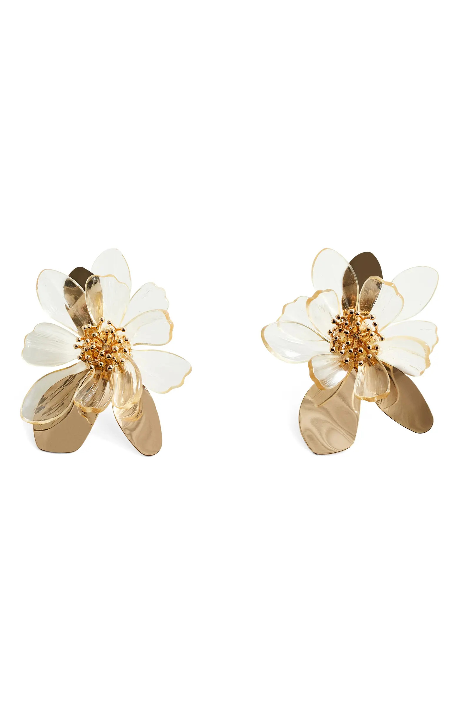 MANGO Maxi Flower Drop Earrings | Nordstrom | Nordstrom