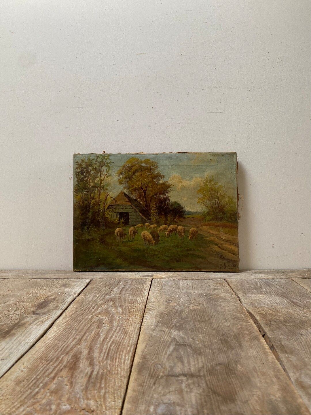 Little Autumnal Landscape Sheep Oil Painting Dutch Sheep Oil - Etsy | Etsy (US)