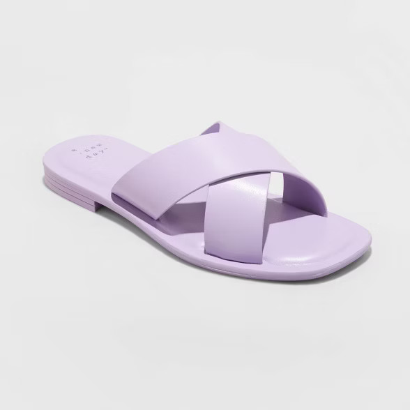 Women's Lennon Crossband Slide Sandals - A New Day™ | Target