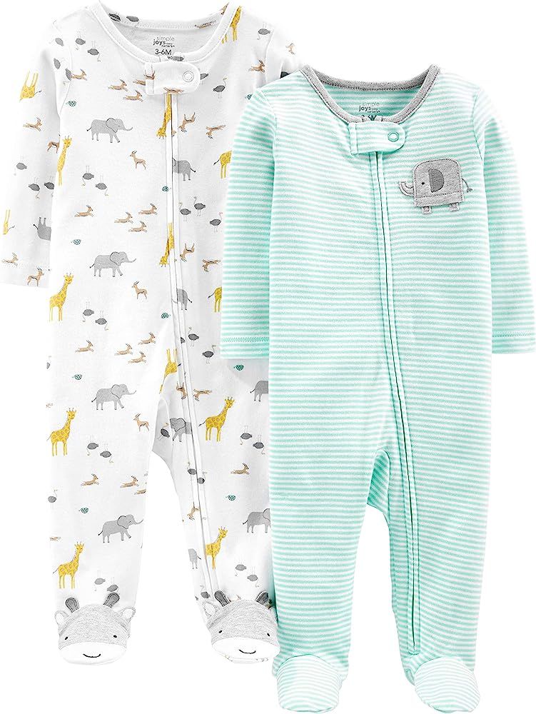 Simple Joys by Carter's Unisex Babies' Cotton Footed Sleep and Play, Pack of 2 | Amazon (US)