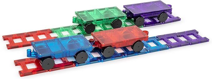 Amazon.com: Playmags Magnetic Tiles Train Set, 20 Piece Accessory Set Includes 4 Trains, Stronger... | Amazon (US)