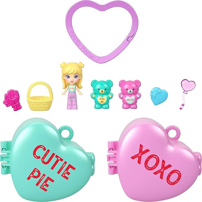 Polly Pocket x Sweethearts, Micro Doll & 2 Playsets with 7 Themed Accessories & Keychain Clip, Tr... | Amazon (US)