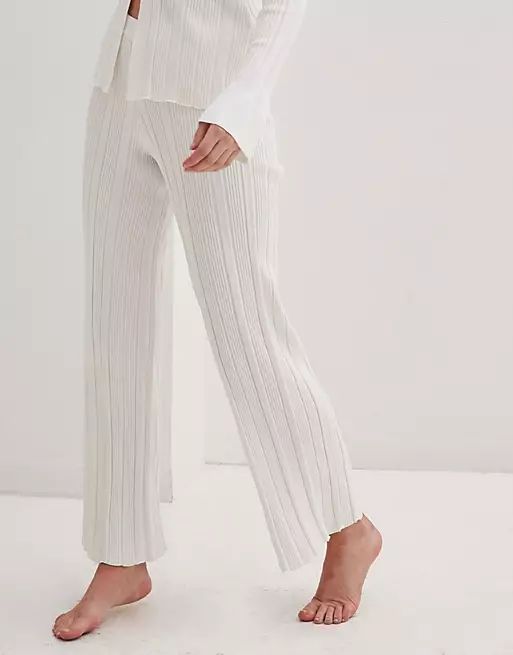 4th & Reckless knitted wide leg trouser in white | ASOS (Global)