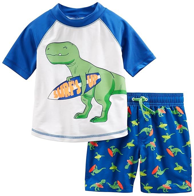 Simple Joys by Carter's Baby and Toddler Boys' 2-Piece Swimsuit Trunk and Rashguard | Amazon (US)