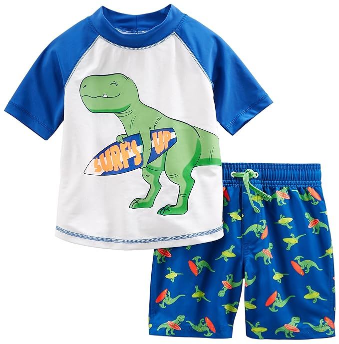 Simple Joys by Carter's Baby and Toddler Boys' 2-Piece Swimsuit Trunk and Rashguard | Amazon (US)