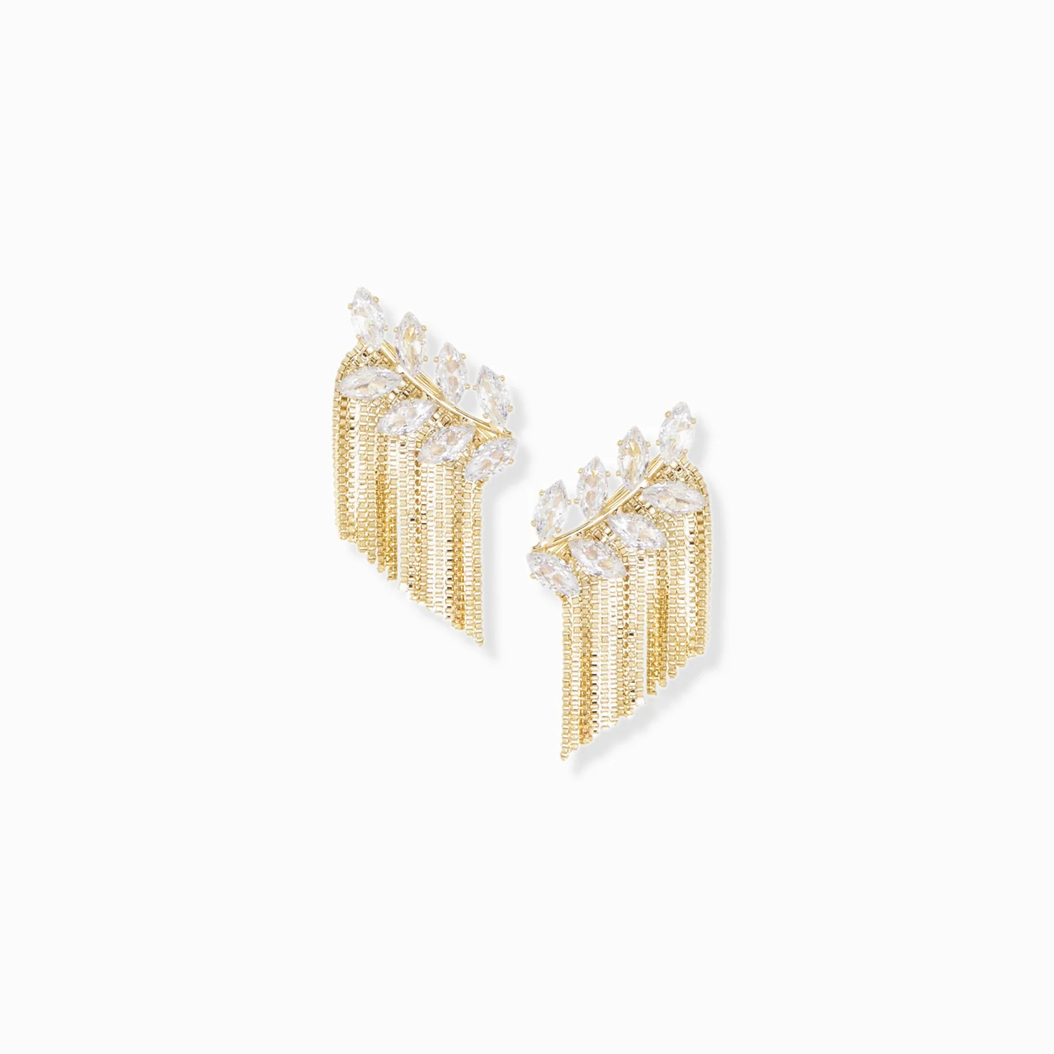 crystal ear crawler with fringe gold | Marlyn Schiff