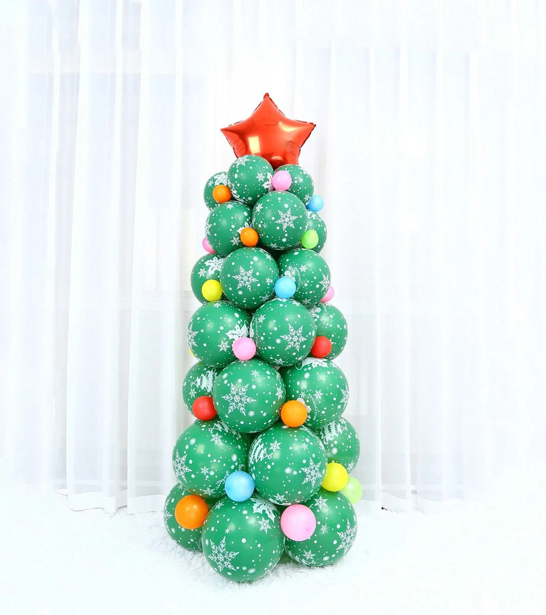 Christmas Tree Balloon DIY Kit 62pcs Christmas Green Star - Etsy | Etsy (US)