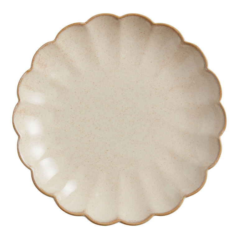 Sand Scallop Rim Speckled Salad Plate | World Market