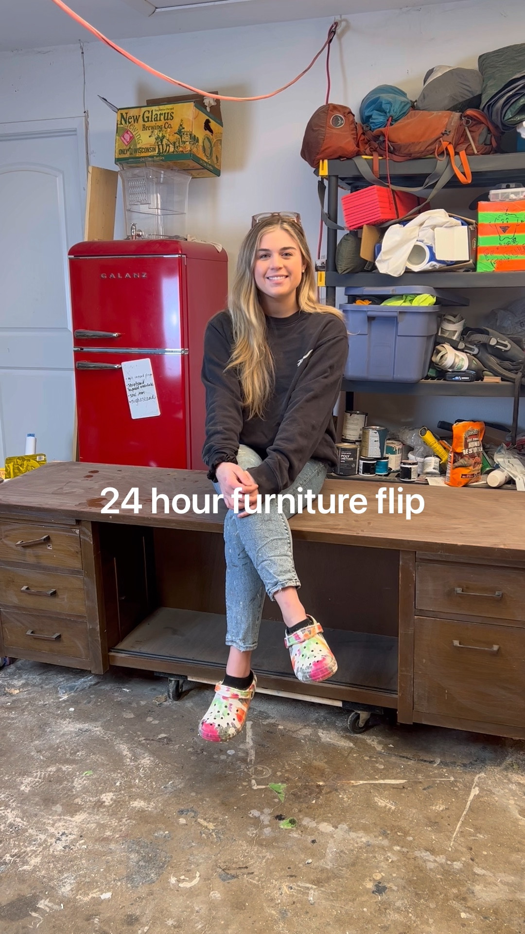 The HOW-TO! 👇🏼

Before anyone freaks out, this buffet table was completely laminate & had no doors. It’s not my usual style painted all black - but I’m not upset at how it came out! Plus I got to save something from the landfill. 
✨If you want links to every product I used, comment “LINKS” and I’ll DM you the list! ✨

+ cleaned with Krud Kutter
+ scuff sanded the laminate until there was no more shinyness. I used 120 grit throughout with my @surfprepsanding 3x4 electric ray (FURNITUREDR10 gets you 10% off)
+ made repairs to the laminate with Bondo wood filler
+ primed with my new favorite oil based primer. I had it tinted grey since I knew I’d be painting it black! 
+ once that dried, I painted it in @valspar Lincoln Cottage Black using a roller
+ made “no-hardware” sliding doors out of leftover plywood & trim I had from previous projects
+ glued, caulked & painted the doors
+ spray painted the plastic hardware it came with with @rustoleum metallic gold

What do you think?! I think this is the perfect buffet. It does also remind me of a desk. This furniture flip took me 24 hours + I’m pretty happy with how it came out. What would you price it for? 👇🏼👇🏼

#diy #furnitureflip #paintedfurniture #upcycle #LTKDIY 

#LTKunder50 #LTKhome #LTKFind