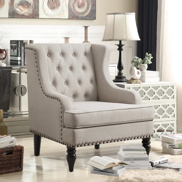 Paule 73.66Cm Wide Tufted Polyester Wingback Chair | Wayfair Professional