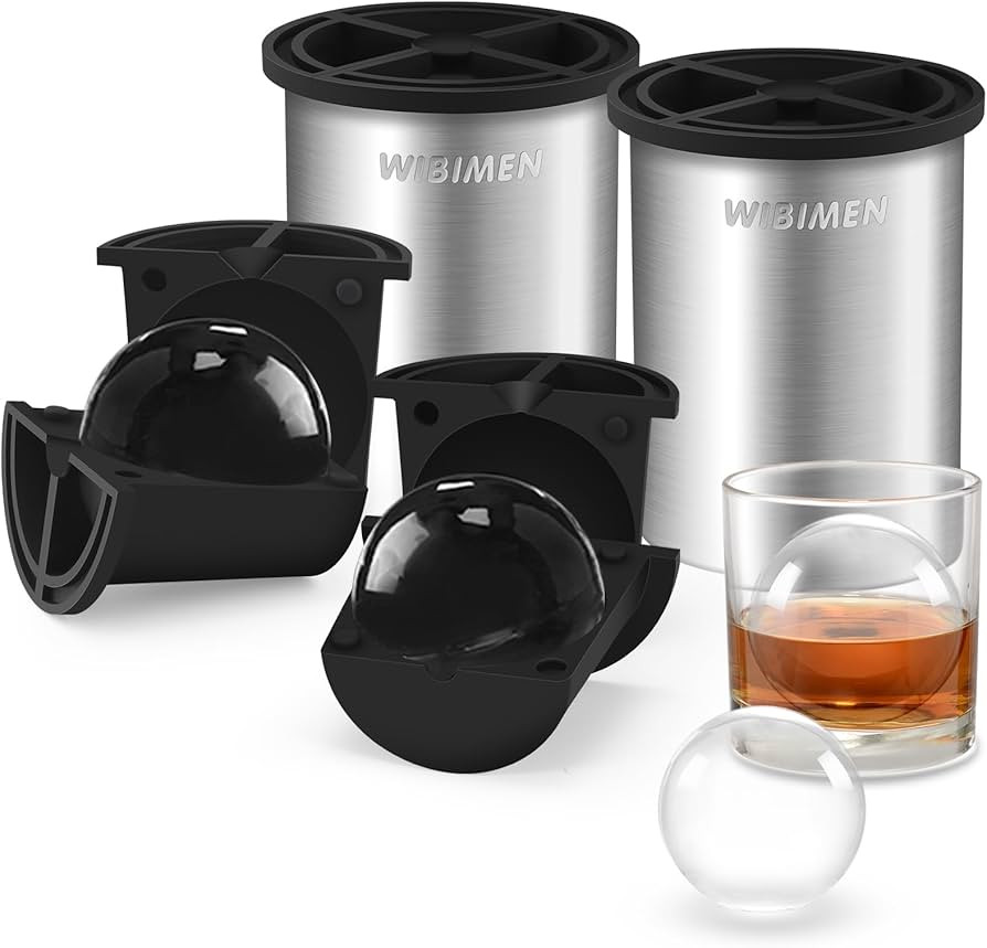 Klarer Eiswürfelbereiter, 6,4 cm Eisbälle, Eisballbereiter aus kristallklarem Edelstahl, BPA-fr... | Amazon (DE)