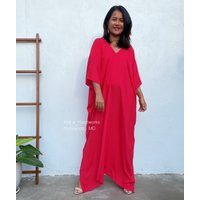 Red Womens Dresses cm-21 ~ Happy Clothing, Luxury Lounge & Sleepwear, House Dress, Caftans For Women, Plus Size Kaftan | Etsy (US)