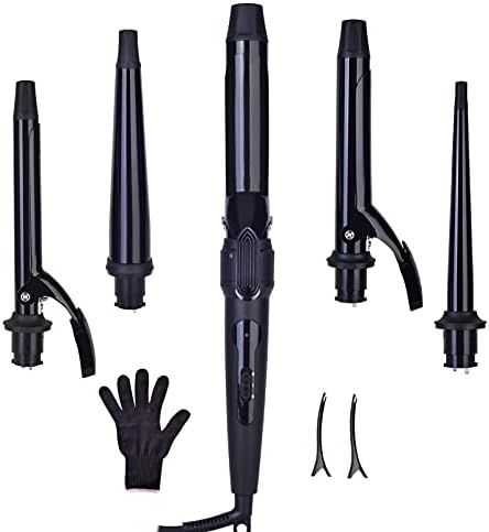 Curling Wand, O'Bella Upgrade 5 in 1 Curling Iron Set, 0.35-1.25 Inch 5 Interchangeable Barrels, Hai | Amazon (US)