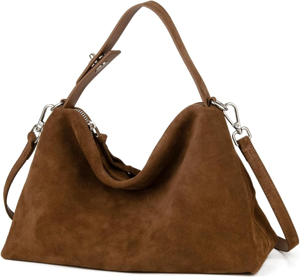 Suede Bags for Women Leather Slouchy Tote Bag Women Handbags Work Bag | Amazon (UK)