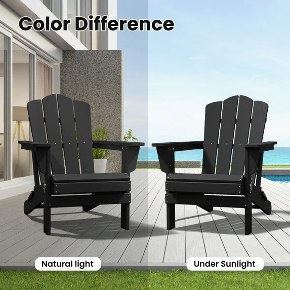 JUSTLET Adirondack Chair, Plastic Folding Outdoor Patio Lawn Chairs, Outside HDPE Chairs for Lawn... | Walmart (US)