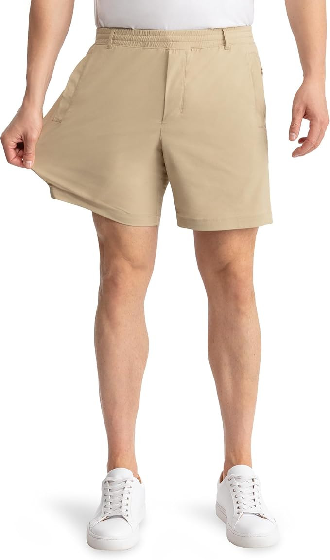 birddogs Mens Khaki Shorts – Casual, Slim Fit, Stretch Shorts with Built-in Liner for Comfort ... | Amazon (US)