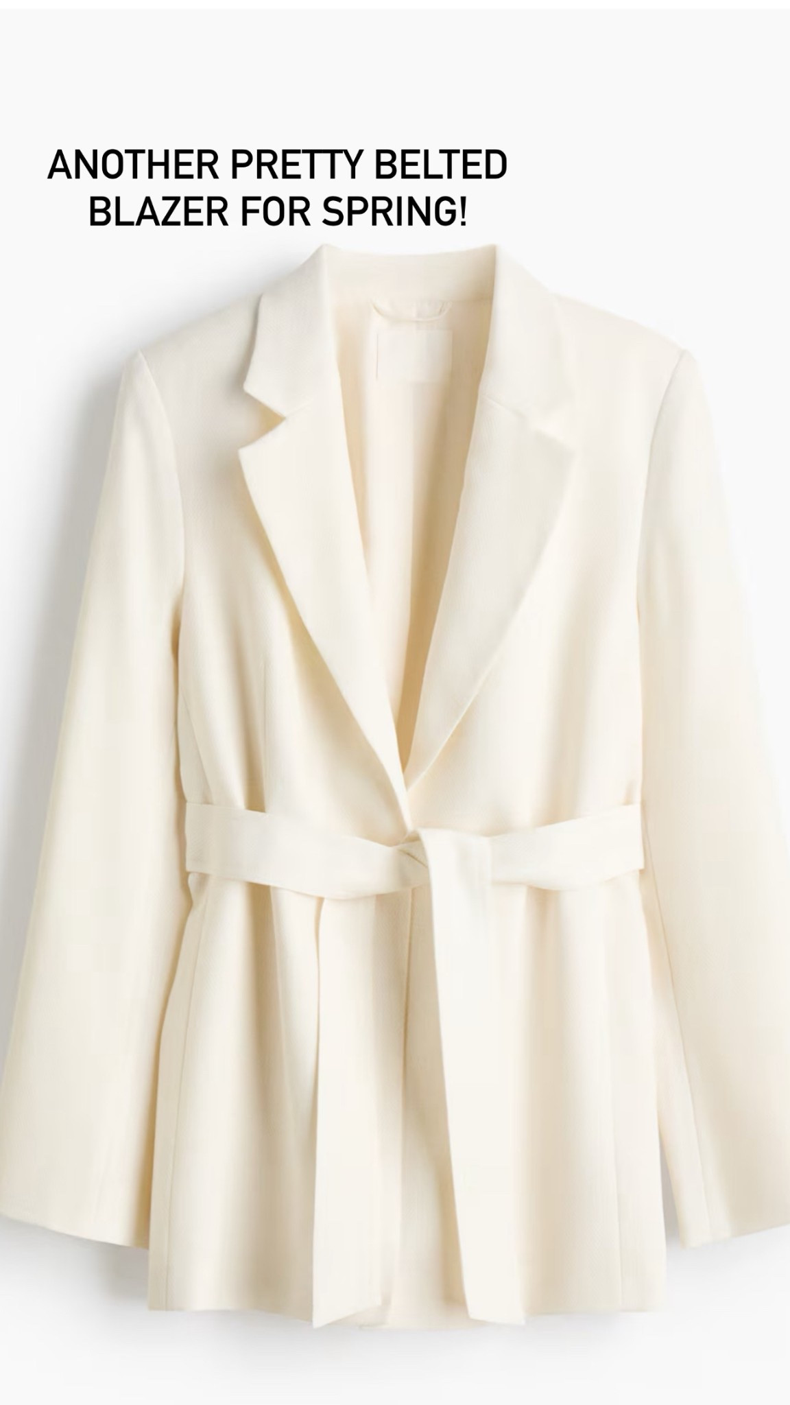Ivory belted blazer - so pretty for spring and summer 