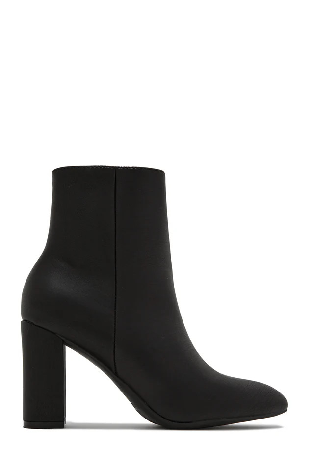 Miss Lola | Social Season Tan Block Heel Ankle Boots | MISS LOLA