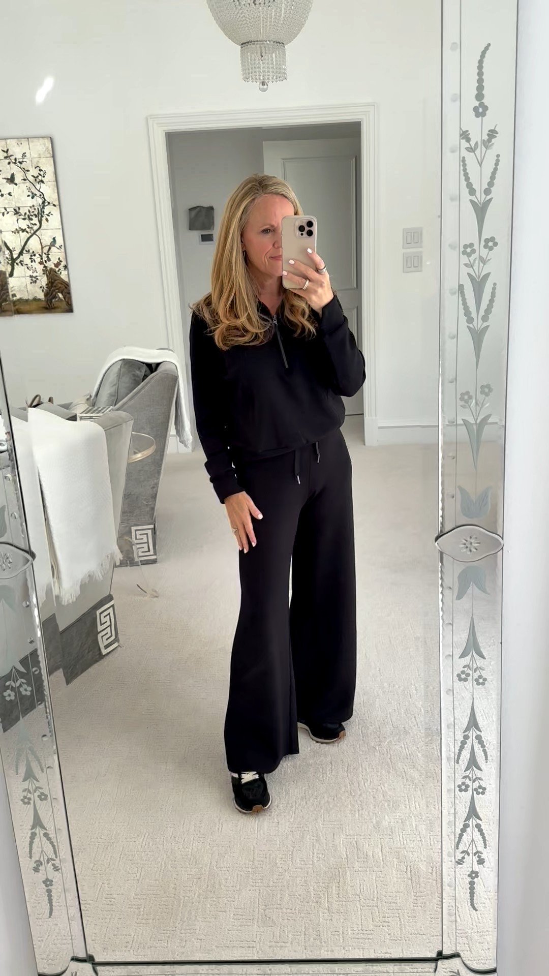 My favorite travel look
Spanx air essentials, half zip and wide leg pants 
These are part of Spanx Black Friday sale and are 30% off! 
Fit true to size i’ve had 2 inches tall and wear the petite length in the pant

#LTKTravel #LTKHoliday #LTKOver40