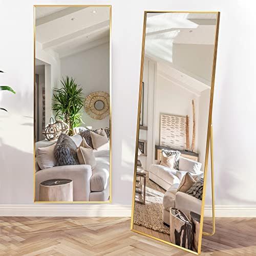 Beauty4U Beveled Edge Full Length Floor Mirror, 65" x 24" Free Standing Hanging or Leaning Body M... | Amazon (US)