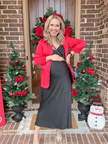 The cutest Target holiday party outfit! I’m wearing a size small blazer and size medium maxi dress at 37+ weeks pregnant. My heels are also from Target and fit true to size! 

Holiday outfits, Christmas party, party outfit, Target style, bump friendly

#LTKSeasonal #LTKbump #LTKHoliday