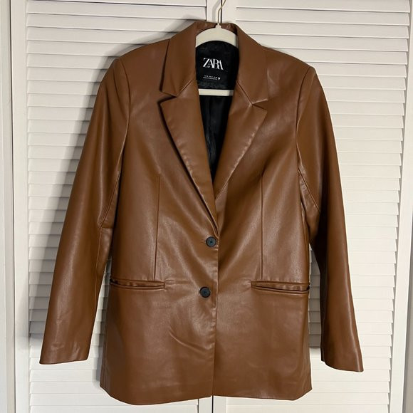 Zara Brown Leather Jacket | Poshmark