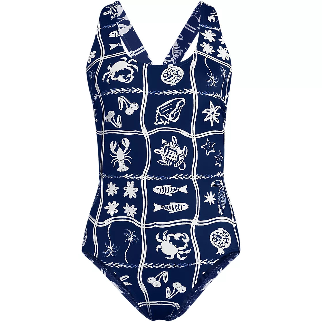 Women's Tugless X-Back One Piece Swimsuit | Lands' End (US)