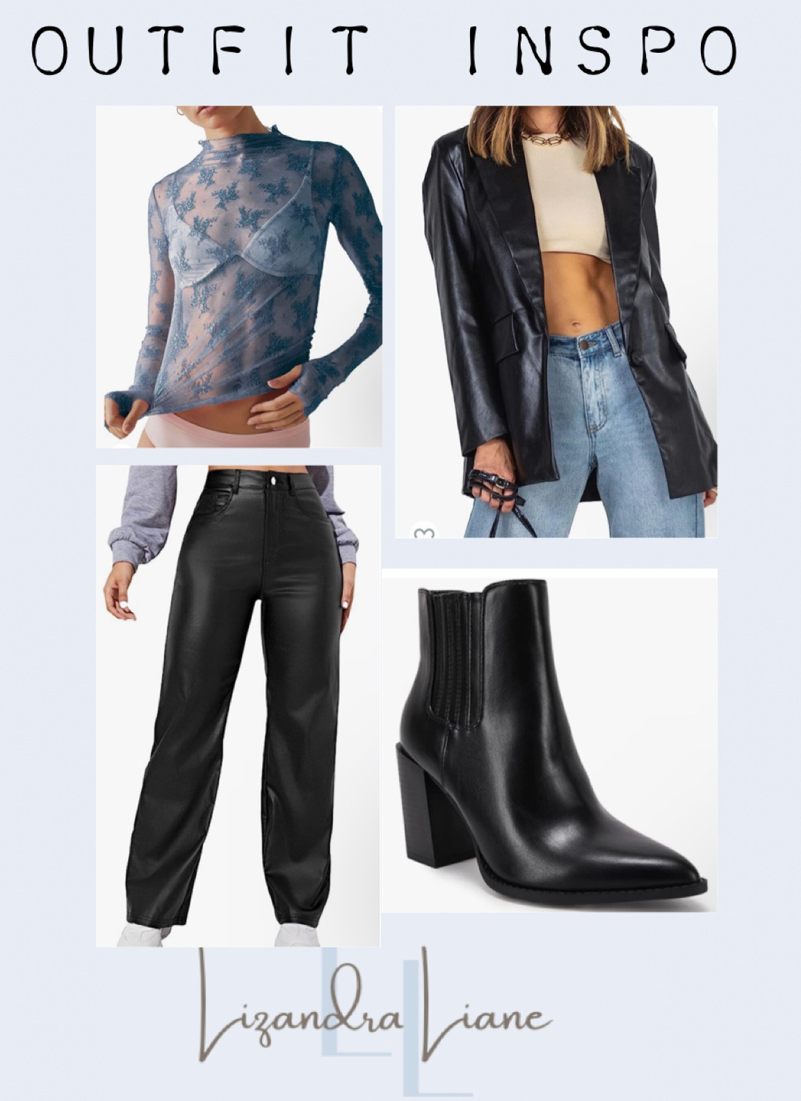 Outfit inspo, what i wore to John Mayer concert 🎵 concert outfit ideas, leather pants, leather jacket, sheer top. 

#LTKfindsunder100 #LTKstyletip #LTKfindsunder50