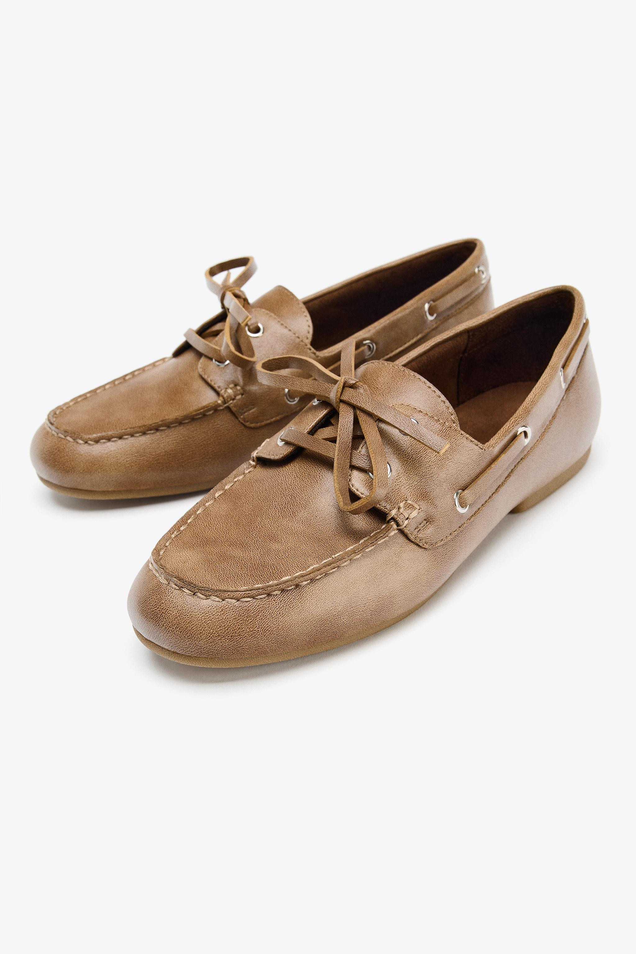 LACE-UP FLAT SHOES | Zara UK