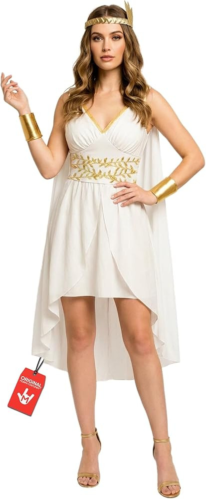 Morph White Greek Goddess Costume Women, Toga Costume Woman, White Toga Dress & Accessories, Hall... | Amazon (US)