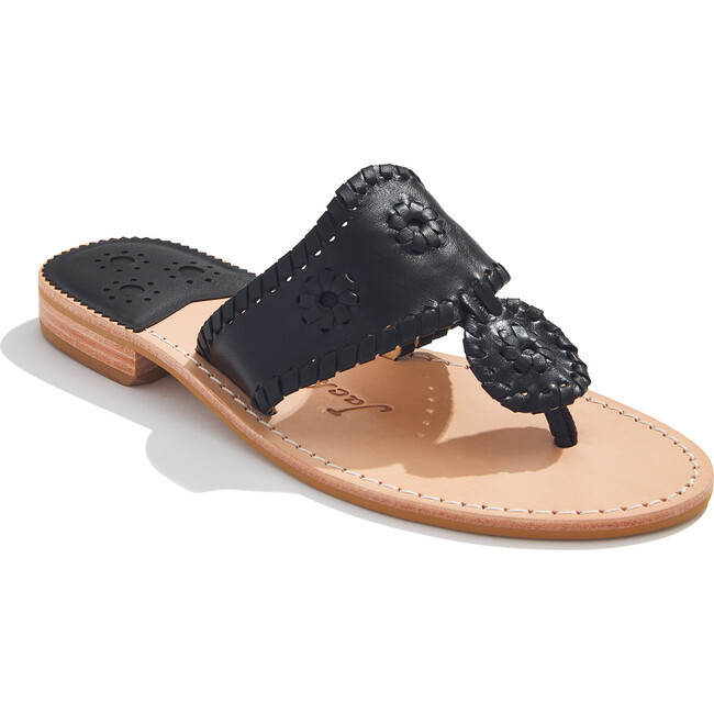 Jack Rogers | Women's Jacks Flat Sandal (Black, Size 5.5) | Maisonette | Maisonette