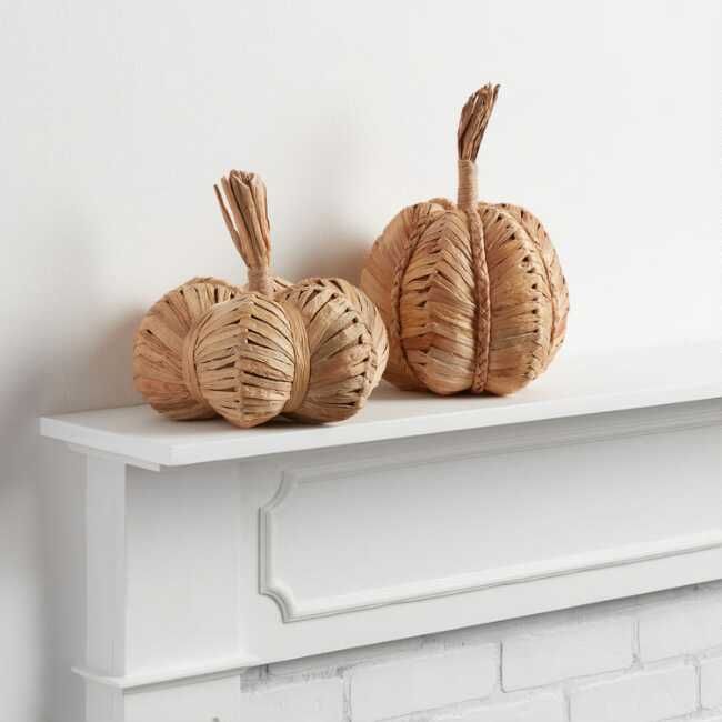 Raffia And Jute Pumpkin Decor | World Market