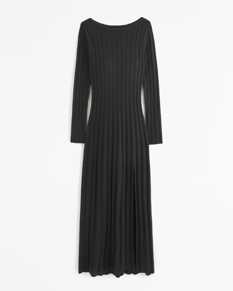 Long-Sleeve Slash Maxi Sweater Dress | Abercrombie & Fitch (US)
