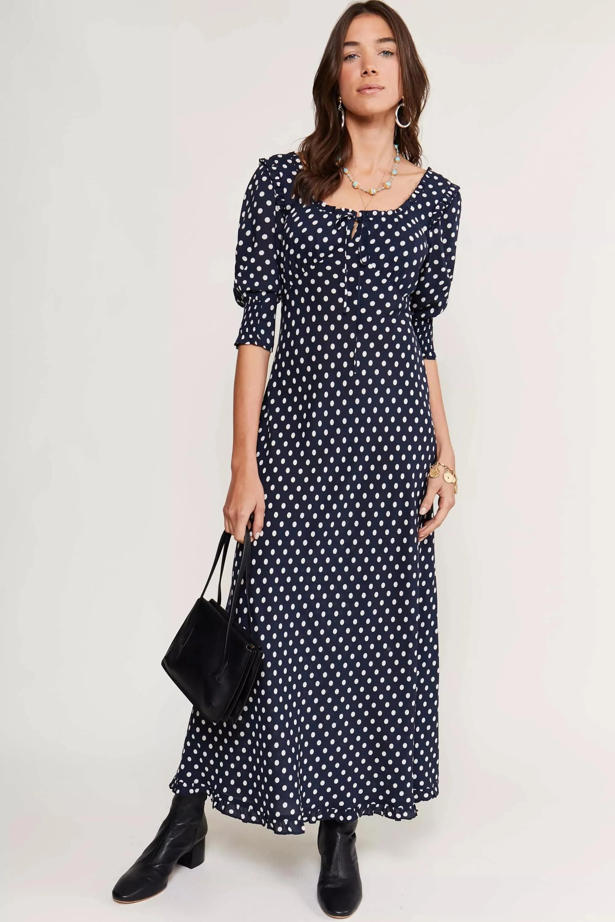 Sathya - Bardot Spot Navy | Rixo