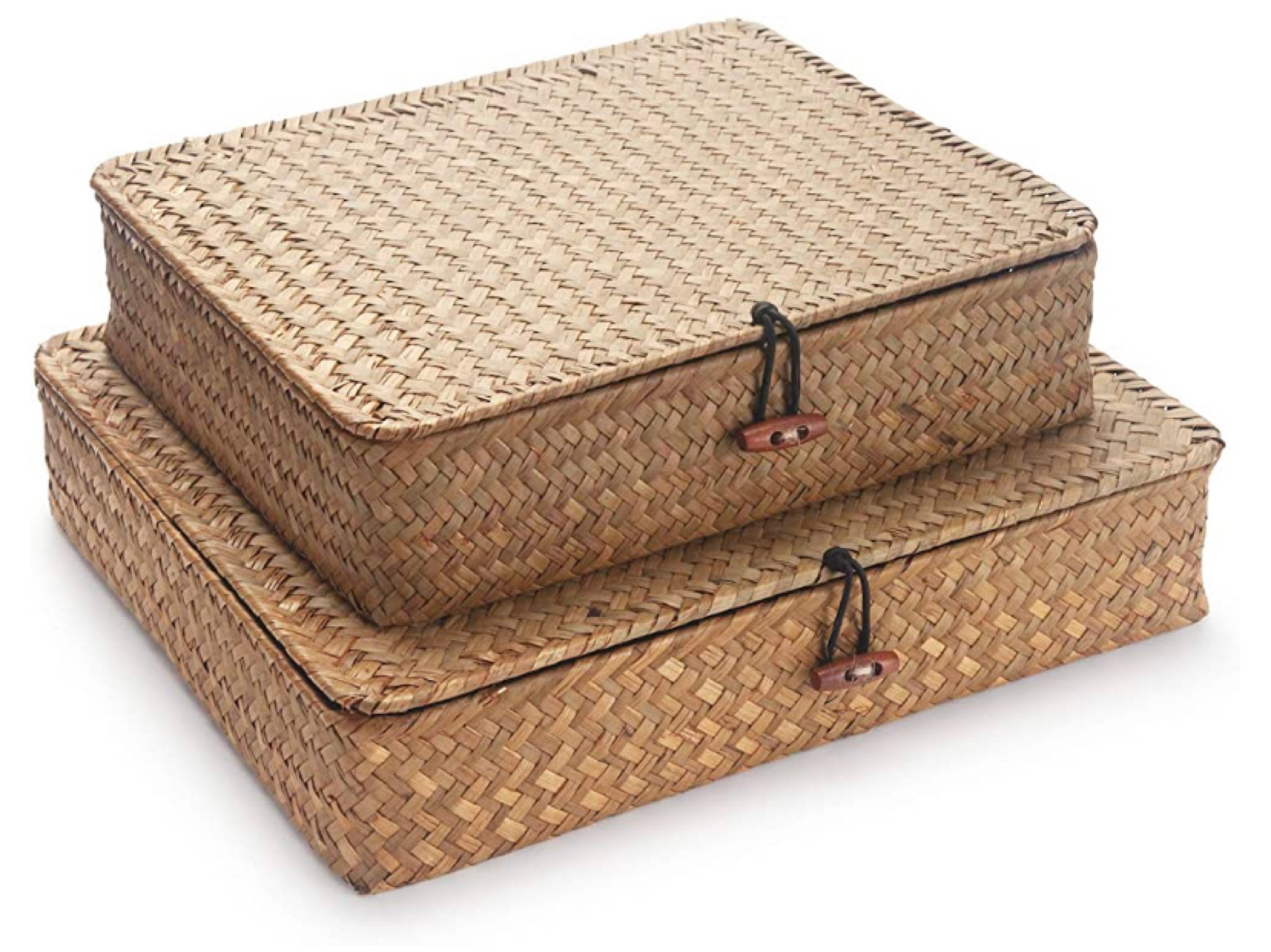 Seagrass Storage Basket Bins with Lid Rectangular Woven Shelf Baskets for Organize Snack Toys Set of 2 Natural (Large+Small)

#LTKSeasonal #LTKhome #LTKFind
