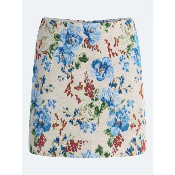 Free Assembly Women's and Women's Plus High-Rise Jacquard Mini Skirt, Sizes 0-28W | Walmart (US)