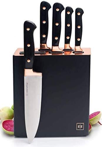 Copper Knife Set , A Knife Set with Sharpener Built-In , Upright 7-Piece Rose Gold Knife Set - Self  | Amazon (US)