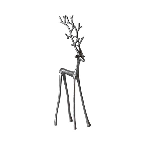 Creative Co-Op Thin Shaped Cast Aluminum Reindeer, Gunmetal Finish | Amazon (US)