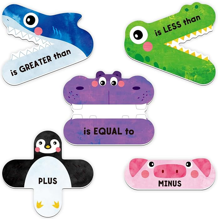 5 Magnetic Math Signs, Math Symbols Greater Than/Less Than/Equal to/Minus/Plus Math Demonstration... | Amazon (US)